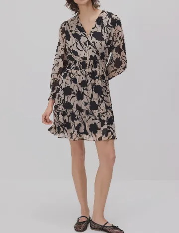 Rochie scurta Reserved, bej/negru