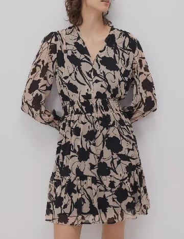 Rochie scurta Reserved, bej/negru