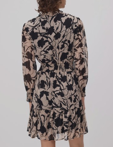 Rochie scurta Reserved, bej/negru