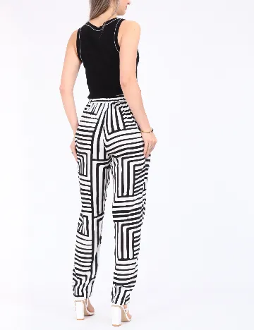 Pantaloni Vero Moda, alb/negru