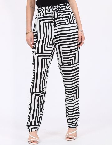 Pantaloni Vero Moda, alb/negru