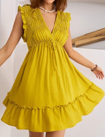 Rochie scurta SHEIN, mustar