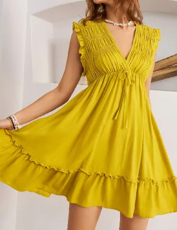 Rochie scurta SHEIN, mustar