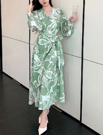 Rochie lunga Dazy, verde