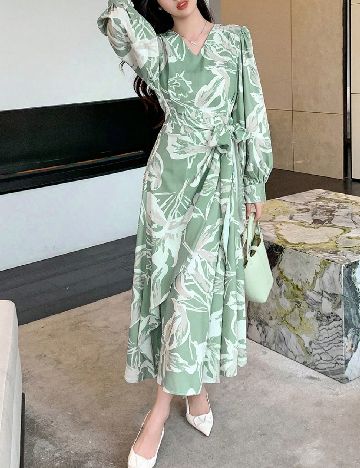 Rochie lunga Dazy, verde