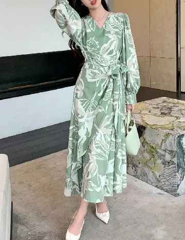 Rochie lunga Dazy, verde