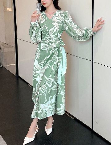 Rochie lunga Dazy, verde