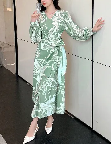 Rochie lunga Dazy, verde