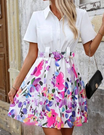 Rochie scurta SHEIN, alb