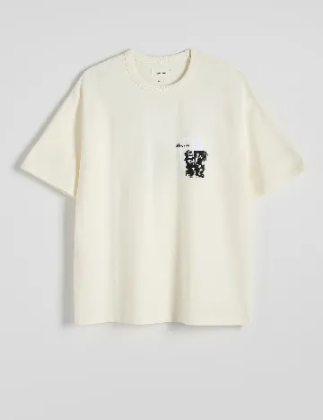 Tricou Reserved, ecru