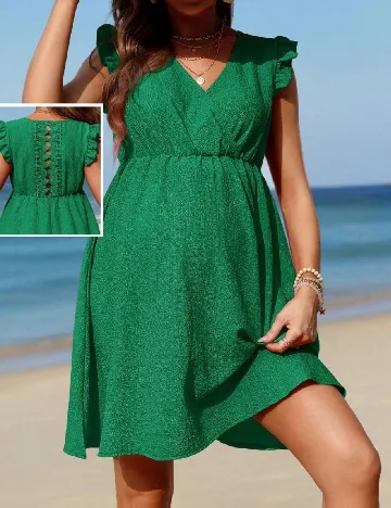 Rochie scurta SHEIN Maternity, verde