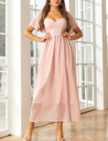 Rochie lunga SBetro, roz