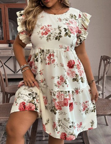 Rochie medie SHEIN CURVE, crem