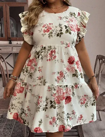 Rochie medie SHEIN CURVE, crem