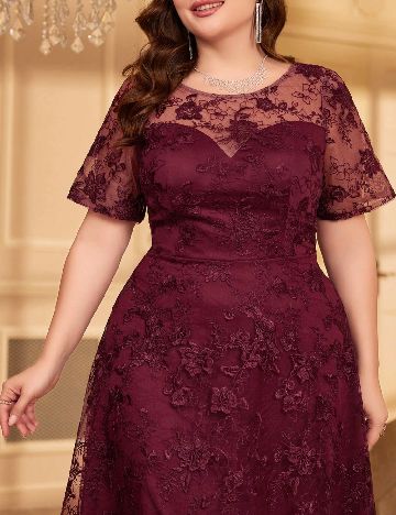Rochie medie UNITHORSE Plus Size, visiniu