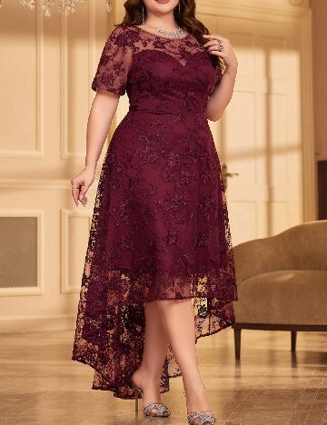 Rochie medie UNITHORSE Plus Size, visiniu