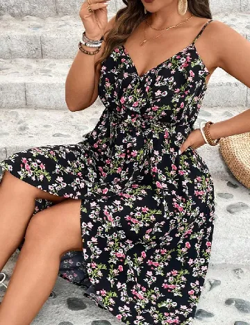 Rochie scurta SHEIN CURVE, floral print