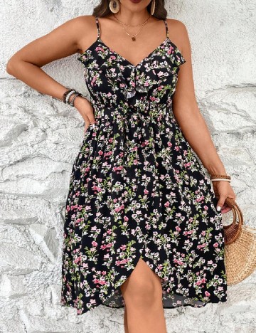 Rochie scurta SHEIN CURVE, floral print