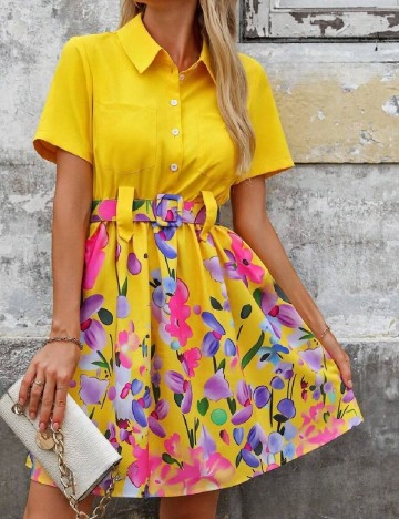 Rochie scurta SHEIN, galben