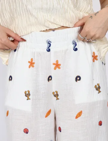 Pantaloni Vero Moda, alb