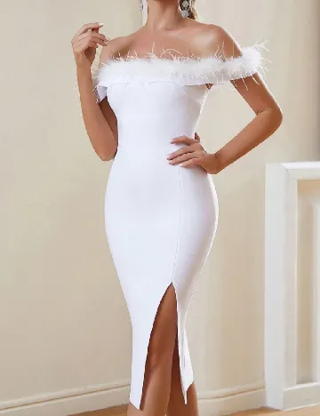 Rochie medie Parthea, alb