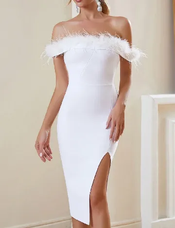 Rochie medie Parthea, alb