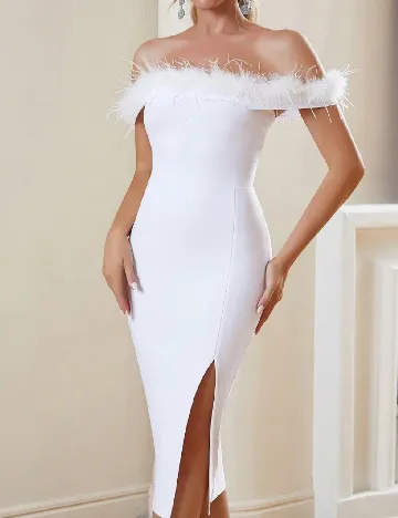 Rochie medie Parthea, alb