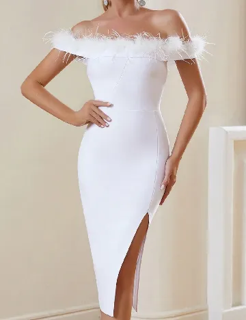 Rochie medie Parthea, alb