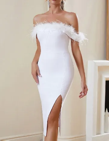 Rochie medie Parthea, alb