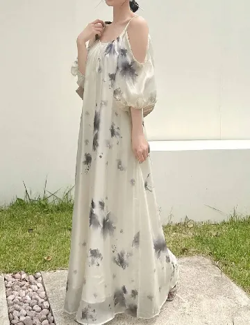 Rochie lunga Dazy, crem Crem