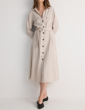 Rochie medie Reserved, crem