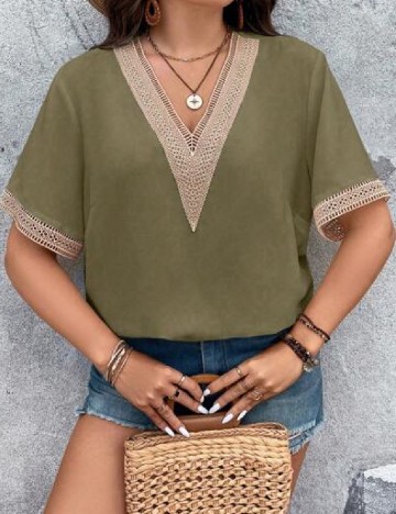 Bluza SHEIN CURVE, verde