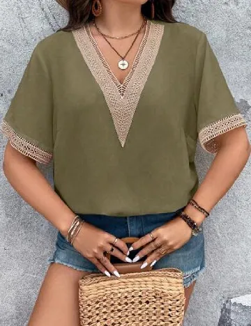 Bluza SHEIN CURVE, verde