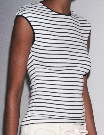 Tricou Zara, alb/negru