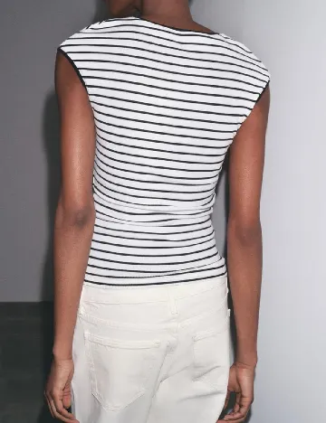 Tricou Zara, alb/negru