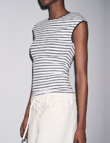 Tricou Zara, alb/negru