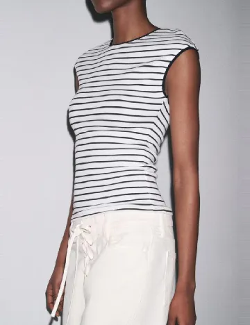 Tricou Zara, alb/negru