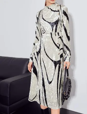 Rochie medie MOTF, ecru