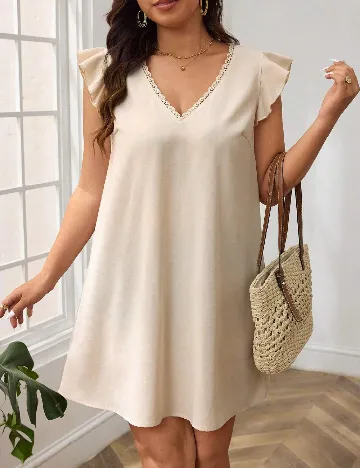 Rochie scurta SHEIN CURVE, crem