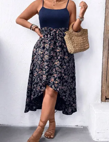Rochie medie SHEIN CURVE, albastru