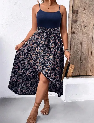 Rochie medie SHEIN CURVE, albastru