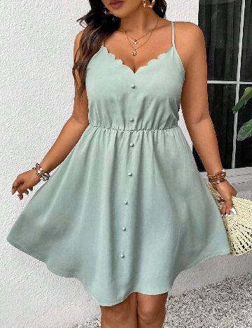 Rochie scurta SHEIN CURVE, verde