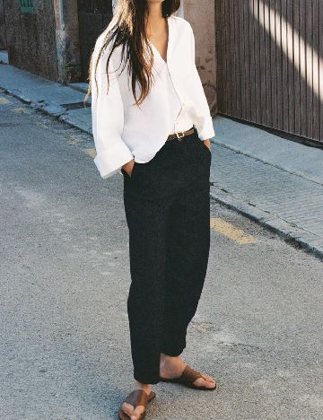 Camasa Oversize Zara, alb