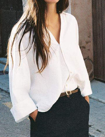 Camasa Oversize Zara, alb