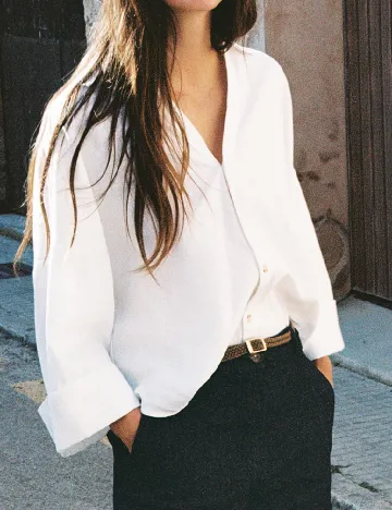 Camasa Oversize Zara, alb
