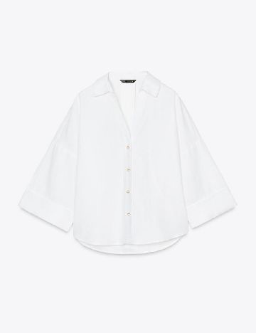 Camasa Oversize Zara, alb