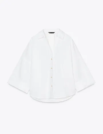 Camasa Oversize Zara, alb