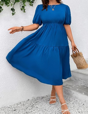 Rochie medie SHEIN CURVE, albastru