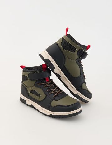 Adidasi Reserved, negru/verde