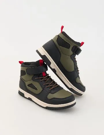 Adidasi Reserved, negru/verde